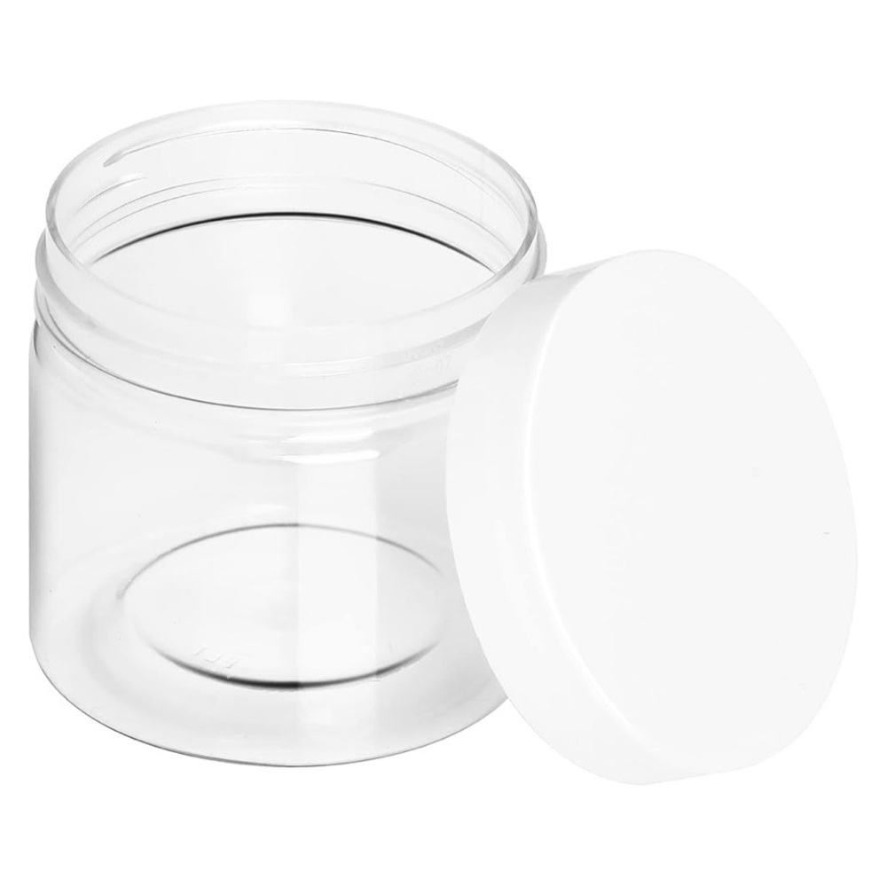 Beauticom Lot of 9 High Quality Thick Acrylic Sample Container Jars with Lids.
